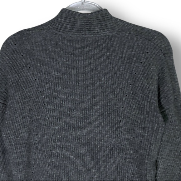 Athleta Lucca Cardigan Sweater Sz XS Cashmere Wool Blend Charcoal Gray Long Open - Picture 8 of 12